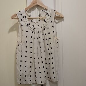 J. Crew White and Black Polka Dot Blouse